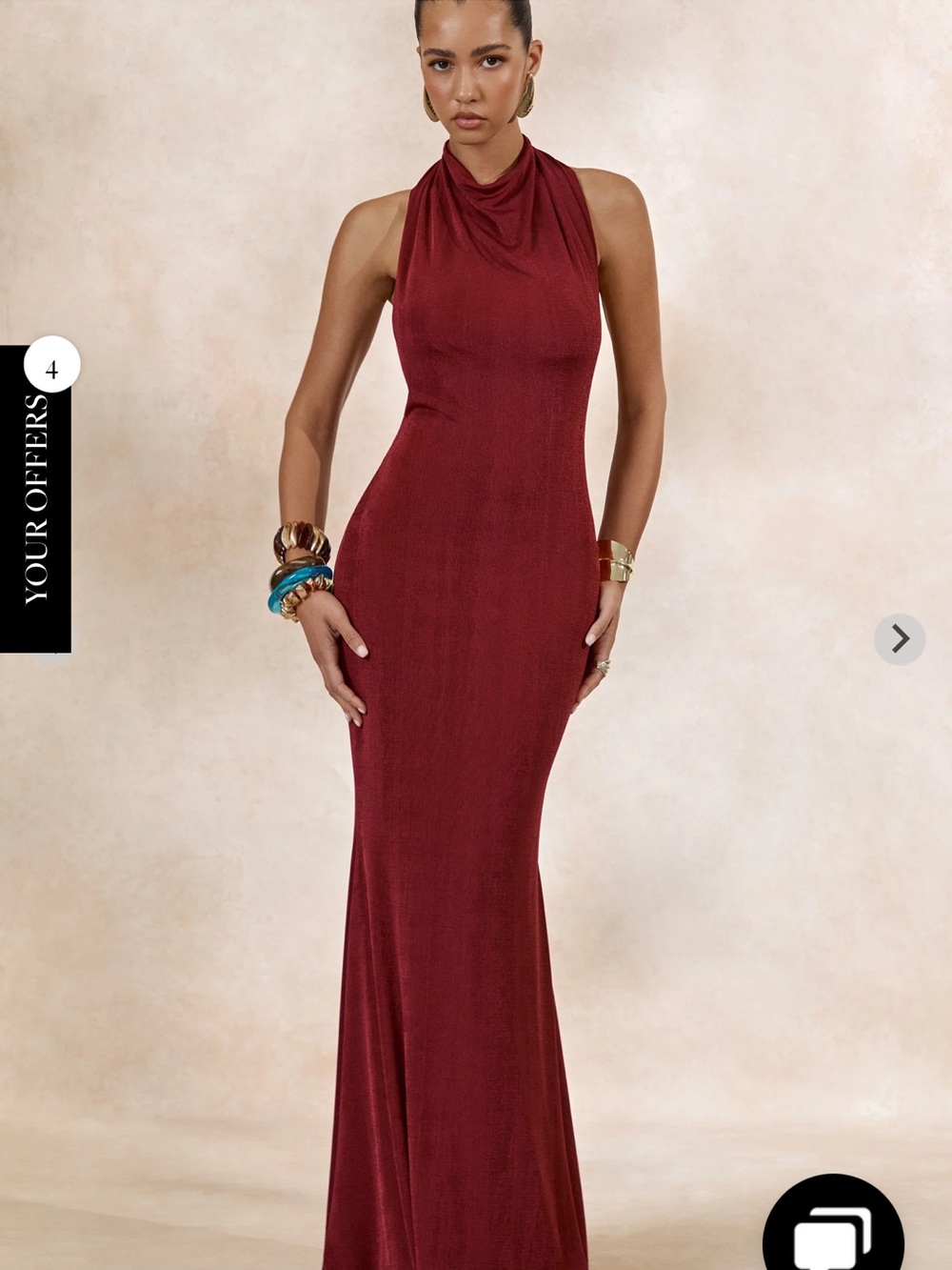 Club L London ARIOSA
Rust High-Neck Maxi Dress With Open Back
